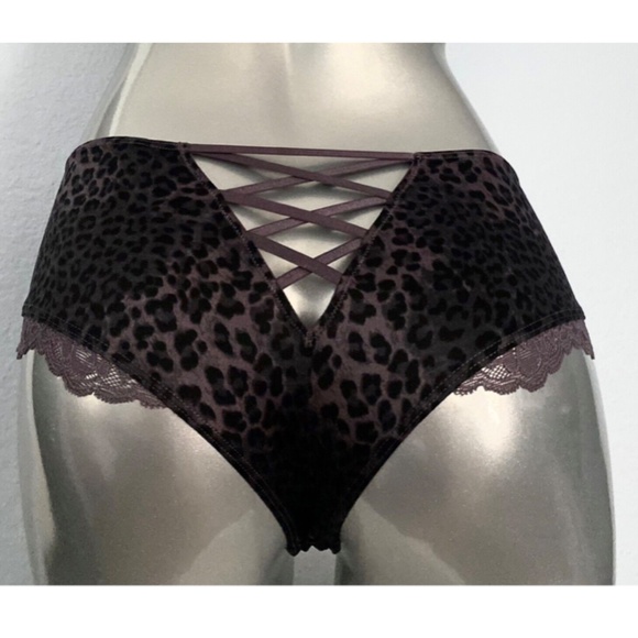 Victoria's Secret Other - Victorias Secret Nwt Very Sexy Leopard Stretch Lace Up Micro Cheeky Panty